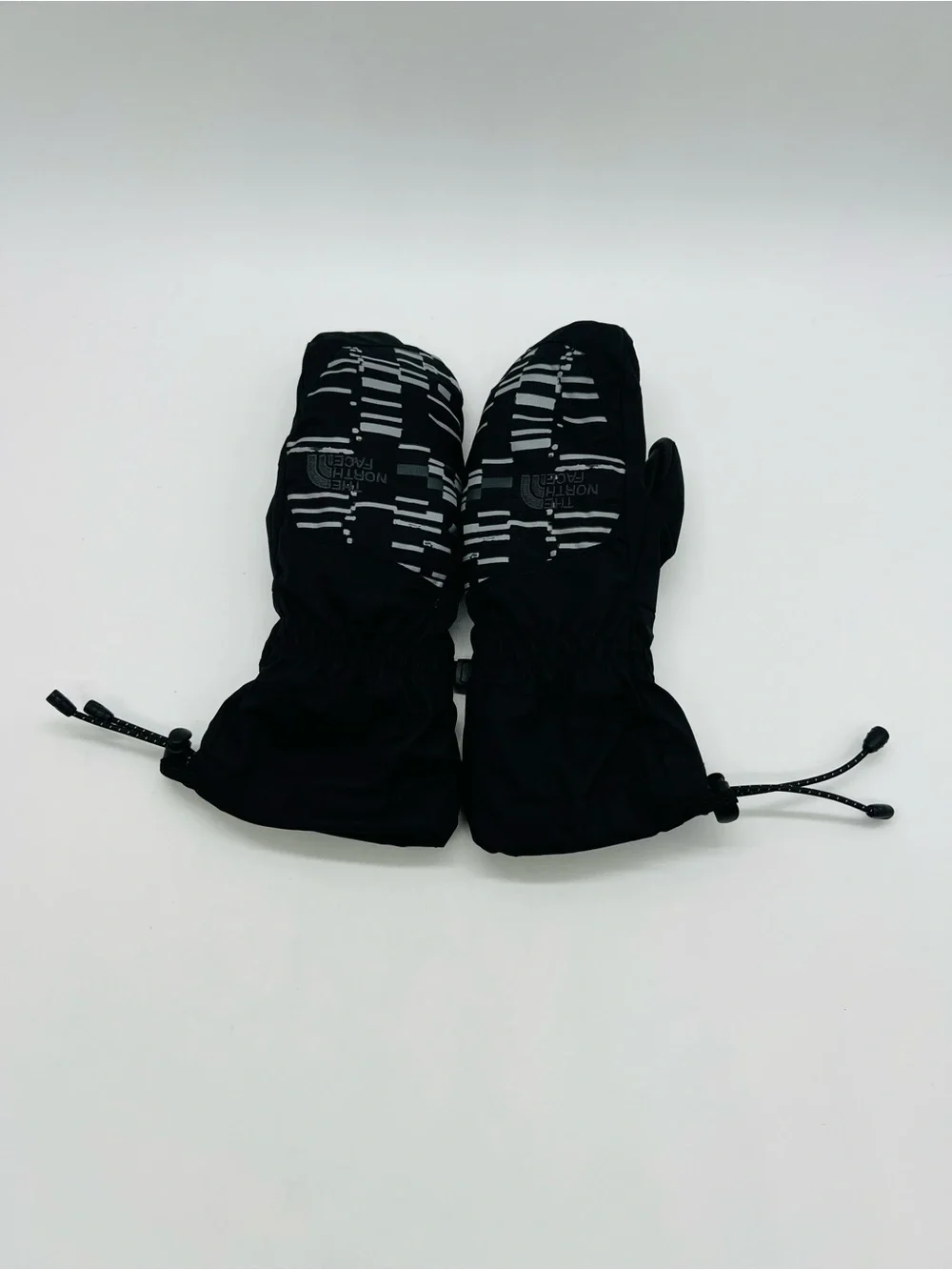 The North Face Black Mittens with Reflective Pattern Youth Small
